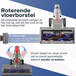 Actueell® 2 in 1 Stofzuigermond S2 Geschikt voor Dyson V15, V11, V10, V8, V7 Steelstofzuiger – Turbo Vloerborstel met 4 LED Lampen – Parketborstel – Gemotoriseerde Roterende Borstel – Vervangende Zuigmond — thumbnail 2