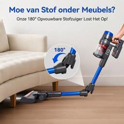 Lìon® Steelstofzuiger Draadloos - Draadloze Stofzuiger - Steelstofzuigers Snoerloos - Blauw/Grijs - 25cm x 22cm x 115cm — thumbnail 5