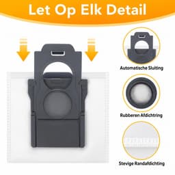 10 Stuks Stofzuigerzakken Voor Robotstofzuiger - Geschikt Voor Dreame L10 L10s L20 X20 X30 X40 X50 L40 L50 Ultra En Mova P10 E30 P50 V50 Ultra - 3,2 Liter Capaciteit - 4-Laagse Filterstructuur - Vervangende Stofzakken Voor Leegstation — thumbnail 4