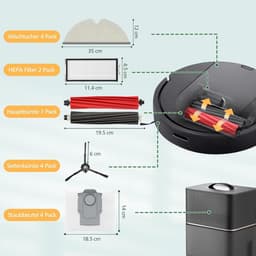 17 pieces accessories for Roborock Q5 Pro+ /Q5 Pro/Q5 Max+/Q8 Max+/Q8 Max Vacuum Cleaner, 2 Main Brushes, 2 HEPA - ShopVlot — thumbnail 2