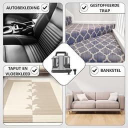 Verte Meubelreiniger - Tapijtreiniger - Vlekverwijderaar - Bankreiniger - Reinigingsmachine - Bekledingsreiniger - 450 W - Grijs — thumbnail 3