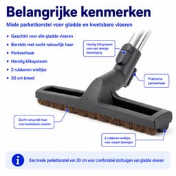 Kleanburg® Geschikt voor Miele Complete C3 - Onderdelen Set – Slang, Telescoopbuis & Parketborstel — thumbnail 3