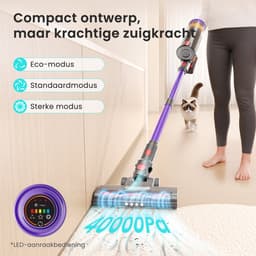 Lefant V1 Draadloze steelstofzuiger - 300W - Handstofzuiger - 3 opzetstukken - 40000 Pa zuigkracht - 3 zuigstanden - zakloos - op accu — thumbnail 3