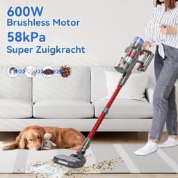 Draadloze Steelstofzuiger 600W - 58kPa - 4 Standen - LED Display - Voor Huisdierharen, Tapijt & Auto — thumbnail 4