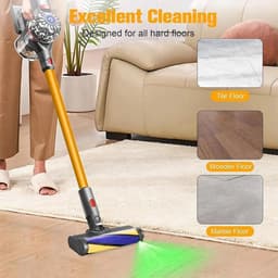 Gemotoriseerde borstelkoppen met laser-LED's geschikt voor Dyson V7, V8, V10 en V11 – direct aangedreven borstelkoppen voor harde vloeren en laagpolige tapijten – vloerzuigmonden voor stofzuigers — thumbnail 2