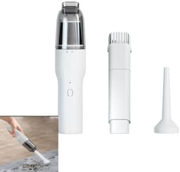 KZQ Stille handheld stofzuiger - USB oplaadbaar en draagbaar - Geschikt voor auto kantoor en kleine ruimtes - Compact en gebruiksvriendelijk - WIT — thumbnail 1