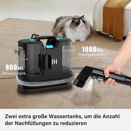 Tapijtreiniger - Bekledingsreiniger - Vlekkenreiniger - Shamporeiniger voor Bank en Tapijt - Nat- en Droogreiniger - Meubelreiniger - Dierenharen Verwijderen - Multifunctionele Reinigingsmachine voor Stoffen en Auto-interieur — thumbnail 2