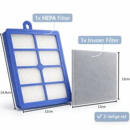 1x HEPA en 1x invoer filter set geschikt voor Philips Performer Expert, Silent, PerformerPro - Vervanging onderdeel — thumbnail 5