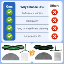 16 stuks vervangende onderdelen geschikt voor iRobot Roomba Combo Essential Series Q0120 Y0140 Y0110 Q011 robotstofzuiger 1* hoofdborstel 4* zijborstels 4* hepa-filters 6* dweildoek* 1 — thumbnail 4