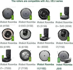 Vervangende rubberen borstels geschikt voor iRobot Roomba rolborstel Combo i5 J5 serie en Roomba e/i/j, 4624870 i7 i5+ i3 i1 (2 sets) — thumbnail 3