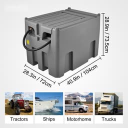 Draagbare Dieseltank - Mobiele Brandstoftank - Capaciteit 440 L - Automatische Pomp 12 V DC 140 W - Toerental 2600 tpm - Slang 4 m - Voor Diesel/benzine - Grijs — thumbnail 3