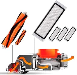EGoods - Accessoire Kit voor Robotic Stofzuiger - 20 Stks Belangrijkste Borstel Side Borstel Filter Mop Doek - Vervangende Onderdelen geschikt voor S5 S6 S50 S51 E25 E20 E35 — thumbnail 3