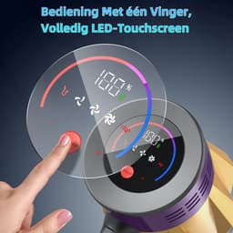 Gloovon® - Steelstofzuiger Draadloos - Stofzuiger Zonder Zak - LCD Display - Aanraakscherm - 40 min Gebruikstijd - 550W - 35 kPa - LED verlichting - Geschikt voor Dierenharen- Krachtig — thumbnail 4