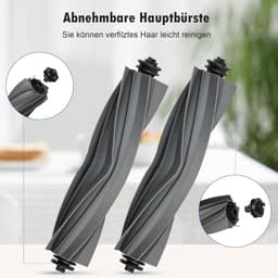 2 stuks hoofdborstel accessoires Gescht voor Dreame X40 Ultra / L10s Ultra / L40 Ultra / L10s Ultra Gen 2 / L10s Pro Ultra Heat / D10 Plus Gen 2 stofzuigerrobots, rubberen borstel vervangstukken — thumbnail 4