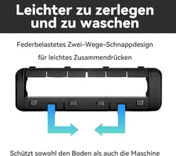 2x Vervangende onderdelen - hoofdborstelafdekking Geschikt voor Mova P50 Pro Ultra - P50 Ultra - P10 Pro Ultra - P10 Ultra - V50 Ultra Complete - E40 Ultra - S20 Ultra - E30 Ultra & Dreame X40 Ultra - L40 Ultra - X30 Ultra - S30 Pro Ultra - zwart — thumbnail 3