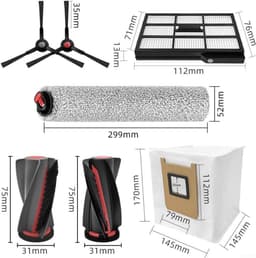 13 stuks Reserveonderdeel accessoires - geschikt voor Eufy Omni E25 - Eufy Omni E28 robotstofzuigers - 1 hoofdborste & 4 stofzakken & 6 zijborstels & 2 rolmops — thumbnail 2