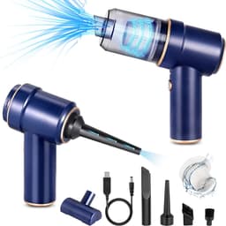 Draadloze 3-in-1 Handstofzuiger – Mini Elektrische Persluchtreiniger & Stofblazer – Oplaadbaar – Voor Huis, Auto & Huisdierenhaar – Blauw (Basismodel) — thumbnail 1