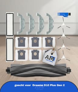 Accessoire Vervanging gescht voor Dreame D10 Plus Gen 2 Robotstofzuiger, 1 Hoofdborstel, 2 HEPA-Filters, 4 Zijborstels, 4 Reinigingsdoeken, 6 Stofzakken, 1 Reinigingsborstel — thumbnail 1