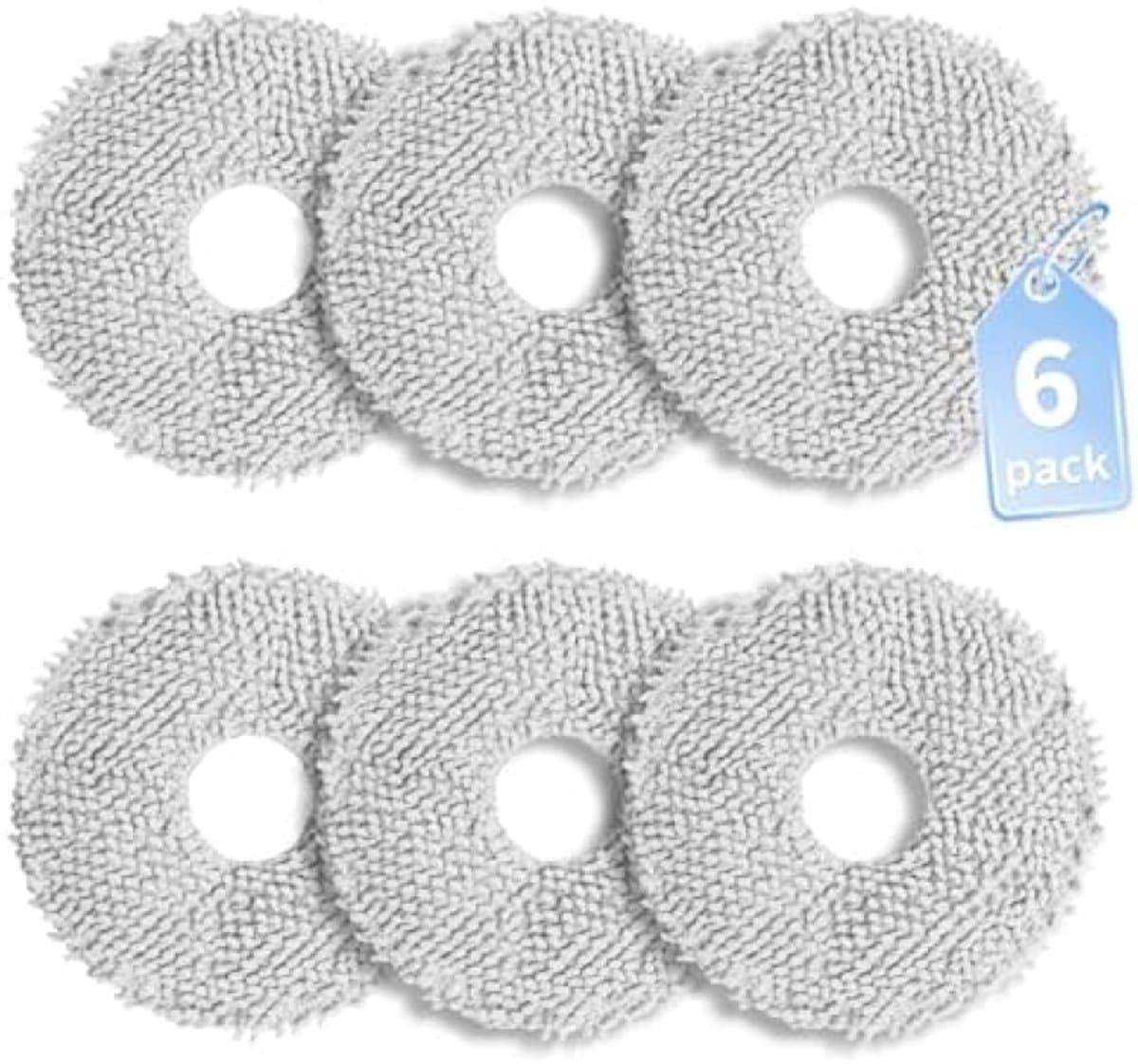 6 Stuks Vervangende Dweilpads voor Dreame L10s Ultra Gen 2, X40/X50 Ultra Complete, L40 Ultra AE, L10s Pro Gen 2/3, L10s Plus/Ultra, Mova E30/E40 Ultra, P50 Pro Ultra - Zeer Absorberend en Krasvrij — afbeelding 1