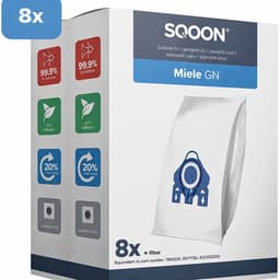 SQOON® Kwaliteit stofzuigerzakken geschikt voor Miele HyClean G/N - Miele 9917730 - o.a. Miele Complete C2, Complete C3, Classic C1, S8, S5, S2 Series — thumbnail 1