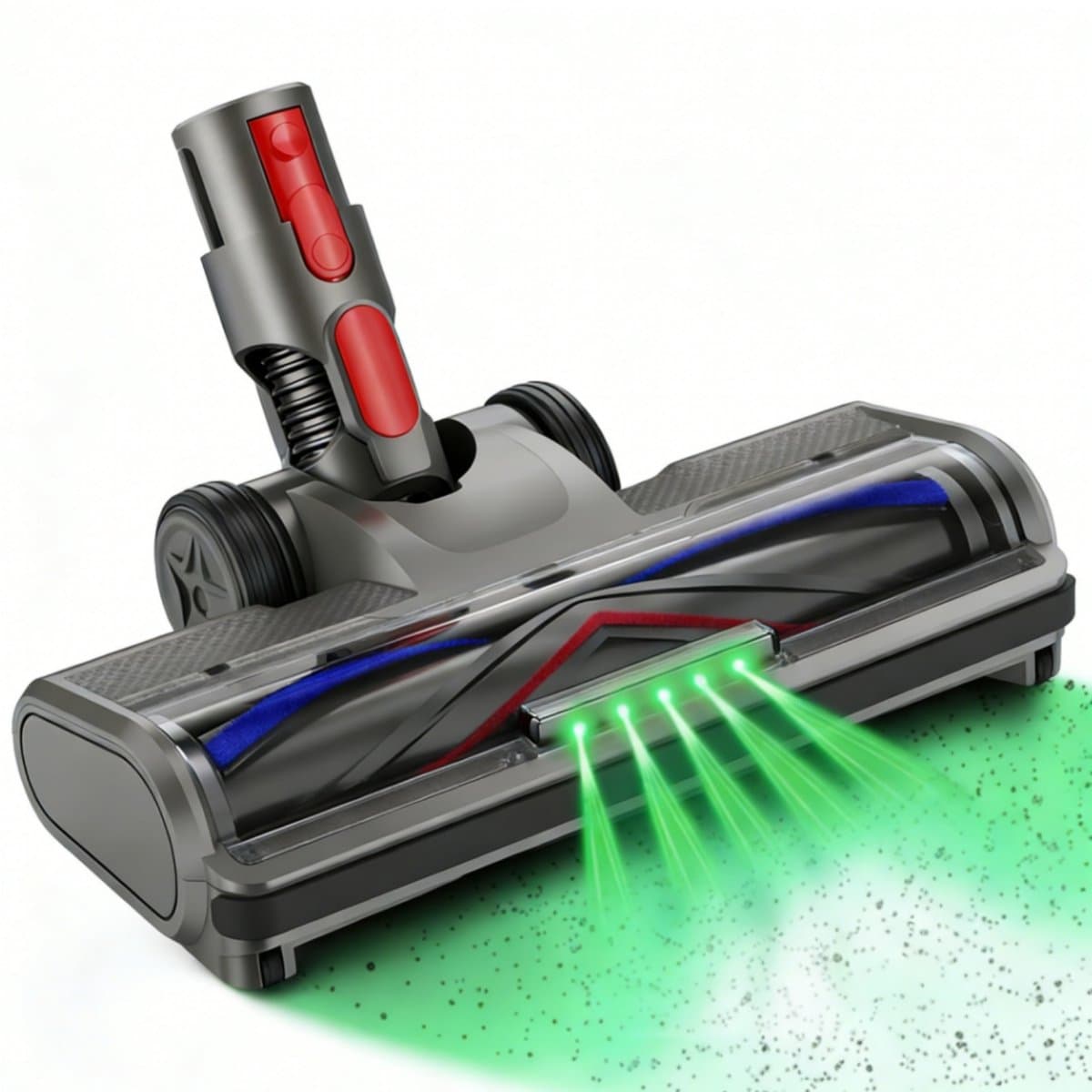 Stofzuigermond - Geschikt voor Dyson Steelstofzuiger V7,V8,V10,V11,V15,G5 - Groen Led - Wasbare borstel - Stofzuigeraccessoires - Vloerzuigmond - Zwart — afbeelding 1