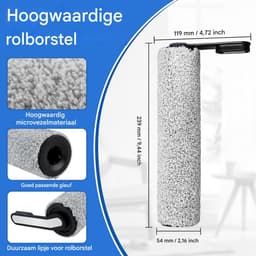 GELLDG Vervangende rolborstels voor stofzuiger - Inclusief 2 rolborstels, 2 filters en 1 reinigingsborstel - Vervangende rolborstels en filters - Geschikt voor Tineco Floor One S5 / S5 Pro / S5 Pro 2 / S5 Extreme — thumbnail 5