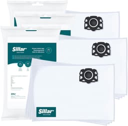 Sillar, stofzuigerzakken synthetisch - anti-allergeen, vervanging voor 6.959-130.0 2.863-314.0 KFI 357 - geschikt voor stofzuigers Karcher WD1 WD2 WD3 WD3.200 KWD1 KWD2 KWD3 SE4 SE4001 SE4002 - 12 stuks — thumbnail 1