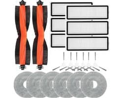 Accessoiresset - 20-delige - Geschikt voor Xiaomi X20+ X10+ X10 PLUS Robotstofzuiger - 2 Hoofdborstel, 6 Dweilpads, 6 Zijborstels, 6 Filters