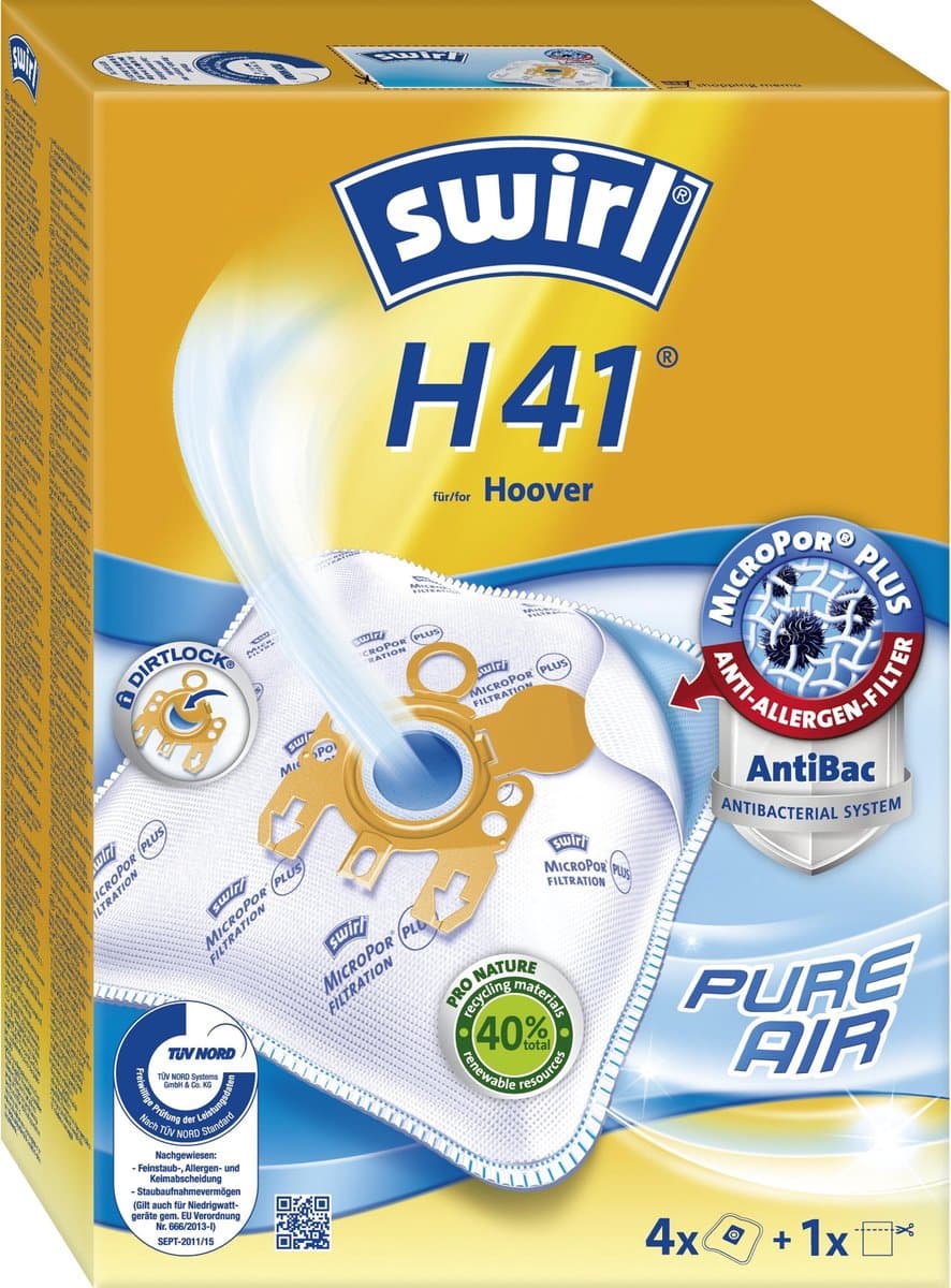 Swirl Stofzuigerzak H 41 MP Plus AirSpace - 4 Stuks — afbeelding 1