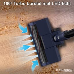 Erikssøn Steelstofzuiger Air Pro Max 9700 - Stofzuiger Draadloos - Zonder Zak Op Accu - Grijs/Blauw — thumbnail 3
