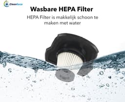 Cleanforce HEPA filter voor Kruimelzuiger Pro - Set van 2 Stuks - Wasbare HEPA filter — thumbnail 2