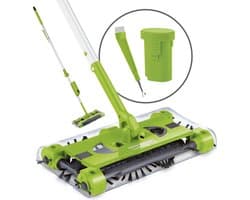 Swivel Sweeper Batterijbezem - Gemakkelijk kruimels oprapen - Snoerloos, zakloos & oplaadbaar - Vloerveger met scharnierende koppeling & 360° rotatie - Maximale flexibiliteit - Moeiteloos schoonmaken