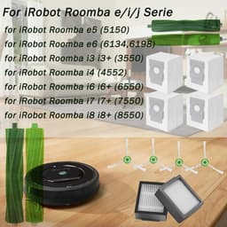 Accessoires geschikt voor iRobot Roomba i7 i7+ / i7 Plus E5 E6 E7 robotstofzuiger, reserveonderdelen met 4 rubberen borstels, 8 filters, 8 zijborstels, 4 stofzakken, 1 schroevendraaier, 1 — thumbnail 3