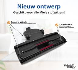 V2 Combi Stofzuigermond geschikt voor Miele + Klik - Vernieuwde A-Kwaliteit Zuigmond - Borstel (AllTeQ vervangende Mondstuk) geschikt voor Alle Miele stofzuigers Guard L1, M1, S1, CX1, C3, C2, C1, S8, S6, S5, S4, S2, S8000, S6000, S5000, S4000, S2000 — thumbnail 2