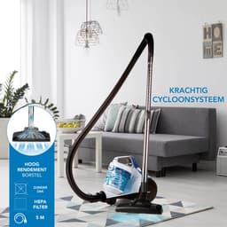 DOMO DO7286S Stofzakloze stofzuiger - 1,5 L - 700 W - wit/blauw — thumbnail 2
