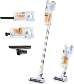 PRIMO PR500SV Steelstofzuiger Draadloos 3-in-1 - Stofzuiger Zonder Zak - Kruimelzuiger - HEPA Filter - Wit/Peach — thumbnail 1