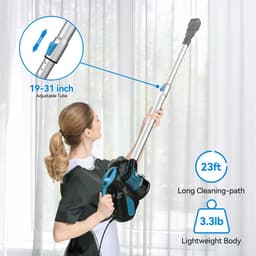 Luxe Steelstofzuiger 3-in-1 - 18000 Pa- Kruimeldief - Steelstofzuiger - 1,2 Liter Stofbak - 23 KPA/600WATT - 6M snoer - HEPA Filter - LUX Design - voor Tapijten en Harde Vloeren - Blauw — thumbnail 5