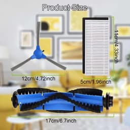 Vervangende onderdelen geschikt voor Eufy RoboVac 11S, 15C, 30, 30C, 12, 35C robotstofzuiger, accessoireset 8 zijborstels, 2 hoofdborstels, 8 filters, 2 reinigingsgereedschappen (18 stuks) — thumbnail 2
