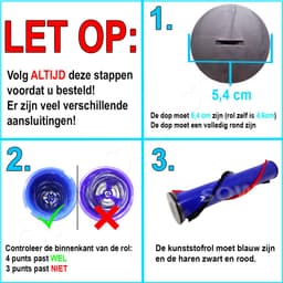 06911868 Turbowals turboborstel 4 punts aansluiting voor ronde dop geschikt voor Dyson V6 V7 V8 V10 sv11 sv10 sv12 — thumbnail 3
