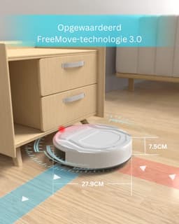 2-in-1 Robotstofzuiger met Laadstation - Met Dweilfunctie (Excl. Dweilaccessoires) - 3.0 Technologie - 120 min. - Robotstofzuigers - Dweilrobot - Huisdieren - Stofzuiger - Spraakbesturing & App - Zwart — thumbnail 2