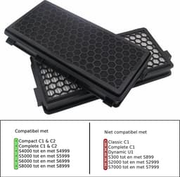 3x HEPA & Koolstof Filter geschikt voor Miele Airclean Plus SF-HA S4/S5/S6/S8 C2-C3 Compact C1 , C3, C2, S8, S6, S5, S4, S8000, S6000, S5000, S4000 - Stofzuigerfilter HEPA Filter — thumbnail 3