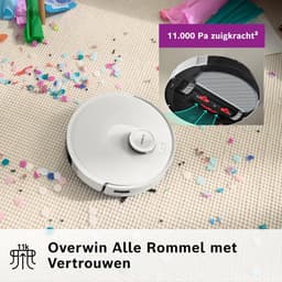 Bosch Spotless BCRC1W Robotstofzuiger met Dweilfunctie, 11,000 Pa Zuigkracht, Statische natte dweil, Smart Vision Infrarood Navigatie, Bosch Home Connect App, Wit — thumbnail 4