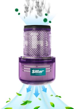Sillar Stofzuigerfilter – wasbaar - vervangingsfilter geschikt voor Dyson V12 Detect Slim Absolute Total Clean – 2 stuks – vervangt 971517-01 — thumbnail 4