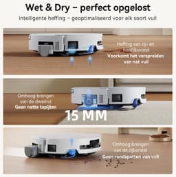 ECOVACS DEEBOT T90 OMNI – Robotstofzuiger met dweilfunctie– 30.000 Pa – OZMO roller dweil –TruEdge 3.0 randreiniging –ZeroTangle 4.0 Anti-tangle –OMNI 2.0 station Zelfreinigend–AIVI 3D obstakelvermijding– Voor harde vloeren & tapijt–Wit–T80 Upgrade — thumbnail 2
