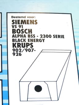 Variant stofzuigerzakken geschikt voor Bosch type A/B/C - 5 stuks - nr. VZ51AFABC - 461409 - 00461409 — thumbnail 5