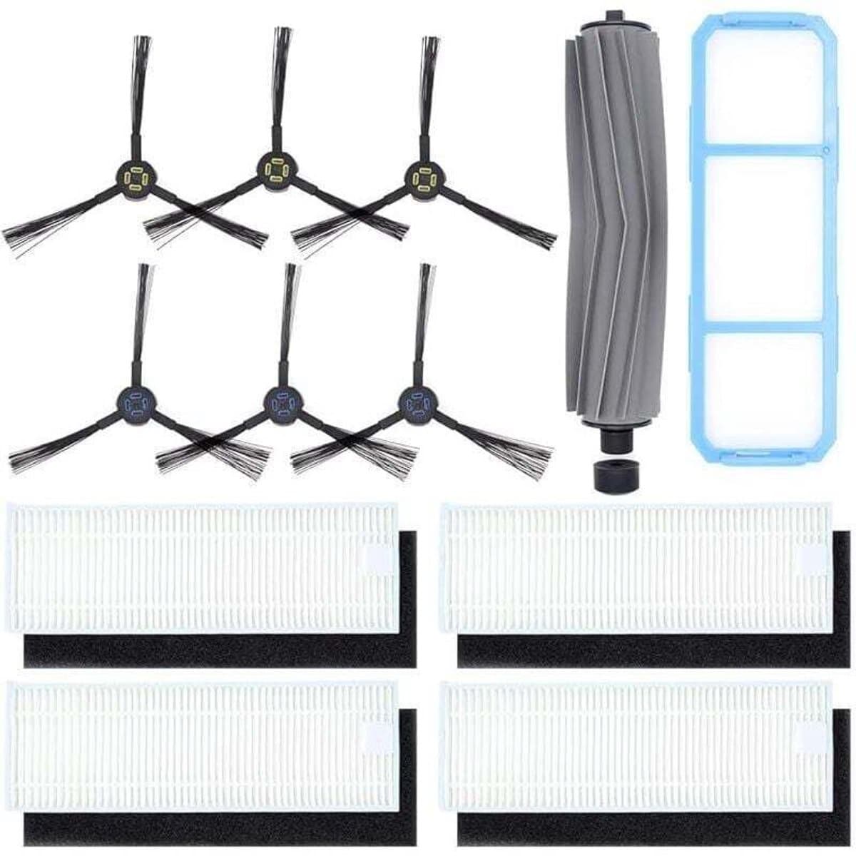 Accessoire Geschikt voor ILIFE A7 A9S robotstofzuiger, vervangingsset inclusief 1 hoofdborstel, 6 zijborstels, 4 filters, 1 — afbeelding 1