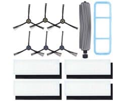 Accessoire Geschikt voor ILIFE A7 A9S robotstofzuiger, vervangingsset inclusief 1 hoofdborstel, 6 zijborstels, 4 filters, 1