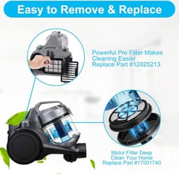 HEPA-filter voor Bosch BBZ152EF Serie BGC05 BGS05 BGC05A220A BGC05A320 BGC05A322 BGC05AAA1 BGC05AAA2 BGS05X240 Vervangende Onderdelen voor Amazon Basics Stofzuiger VCS35B15KC-70 Accessoires — thumbnail 4