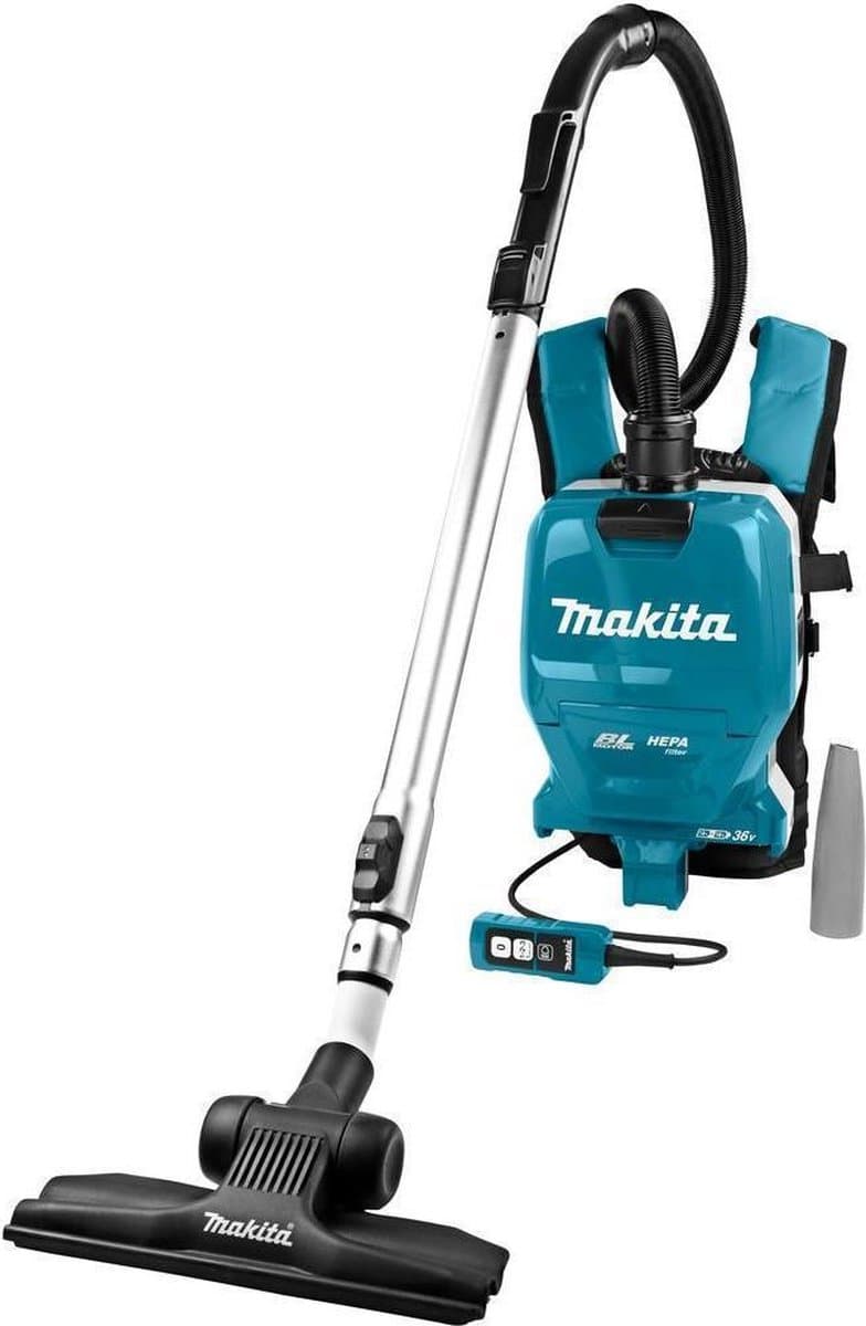 Makita DVC261ZX11 - Stofzuiger - Blauw - Li-Ion - Accu rugstofzuiger body - (2x 18V) incl. 4-delige — afbeelding 1