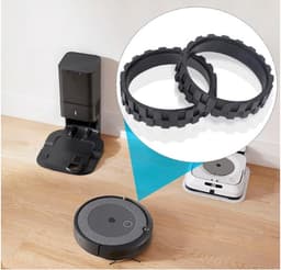 2 stuks banden compatibel met iRobot Roomba 500, 600, 700, 800, 900 - reservebanden - antislip - eenvoudige montage — thumbnail 2